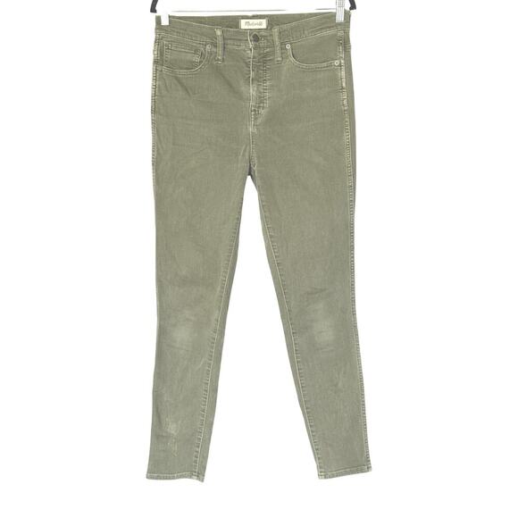 Madewell Jeans Womens 29 Green 10" High Rise Skinny Garment Dyed Tencel-Denim - Picture 2 of 8